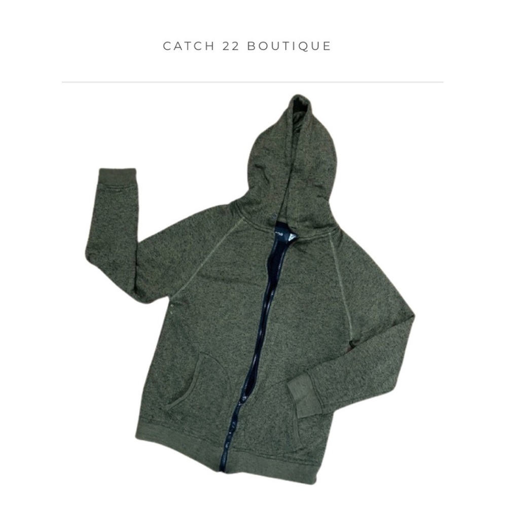 BDG Green & Black Zipper Jacket with Hoodie sz XS
